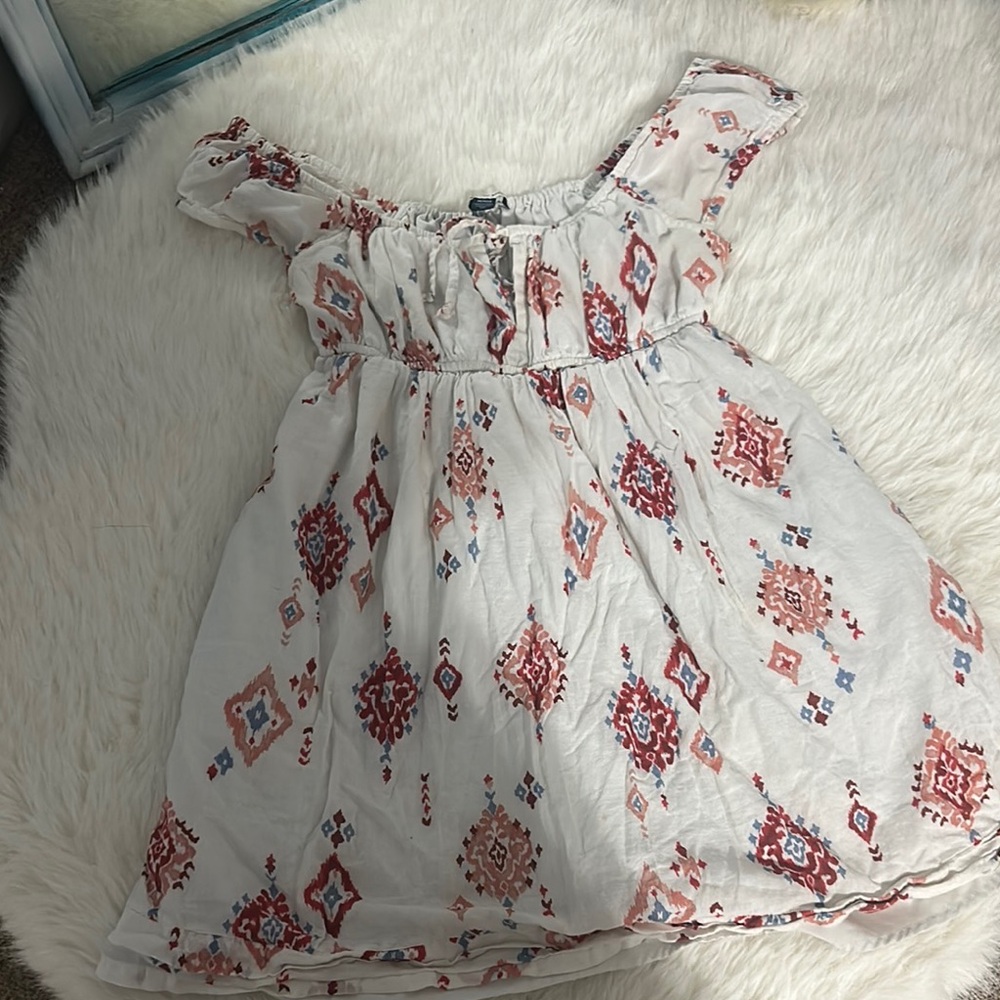 American Eagle Outfitters White Dress with Red and Blue Accents